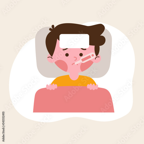 Boy having fever