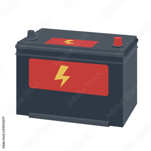 Car battery on white backgr...