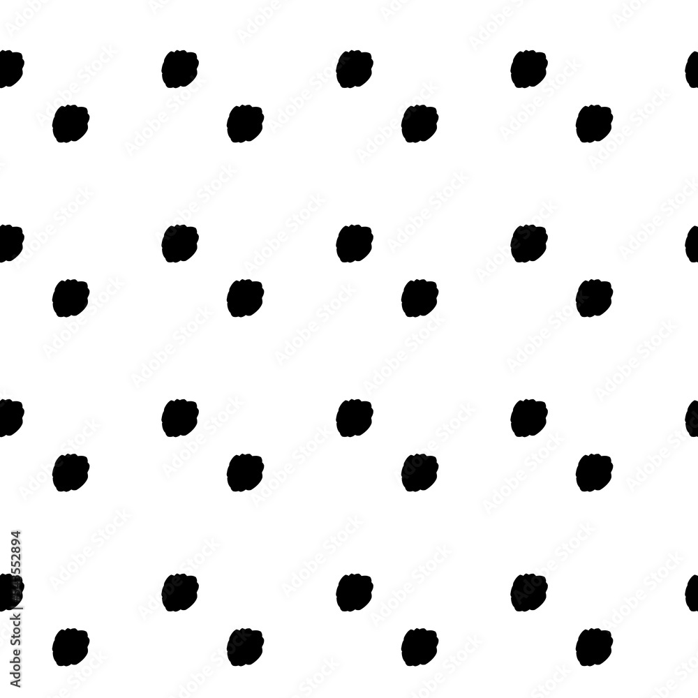 White surface with black polka dot ornament. Vector seamless pattern. Background illustration, decorative design for fabric or paper. Drawing modern White surface with black polka dot ornament. Vector seamless pattern. Background illustration, decorative design for fabric or paper. Drawing modern