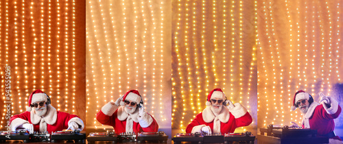 Set of Santa DJ playing mus...