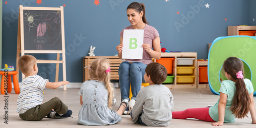 Cute little children learni...