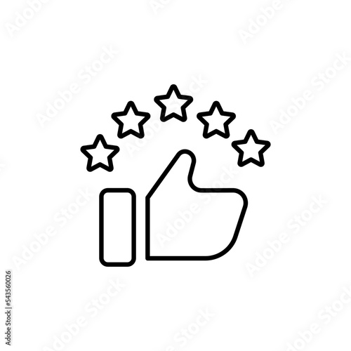 Icom outline rating, stars, review feedback, chat, customer, like, favorite. editable color. outline icon style.