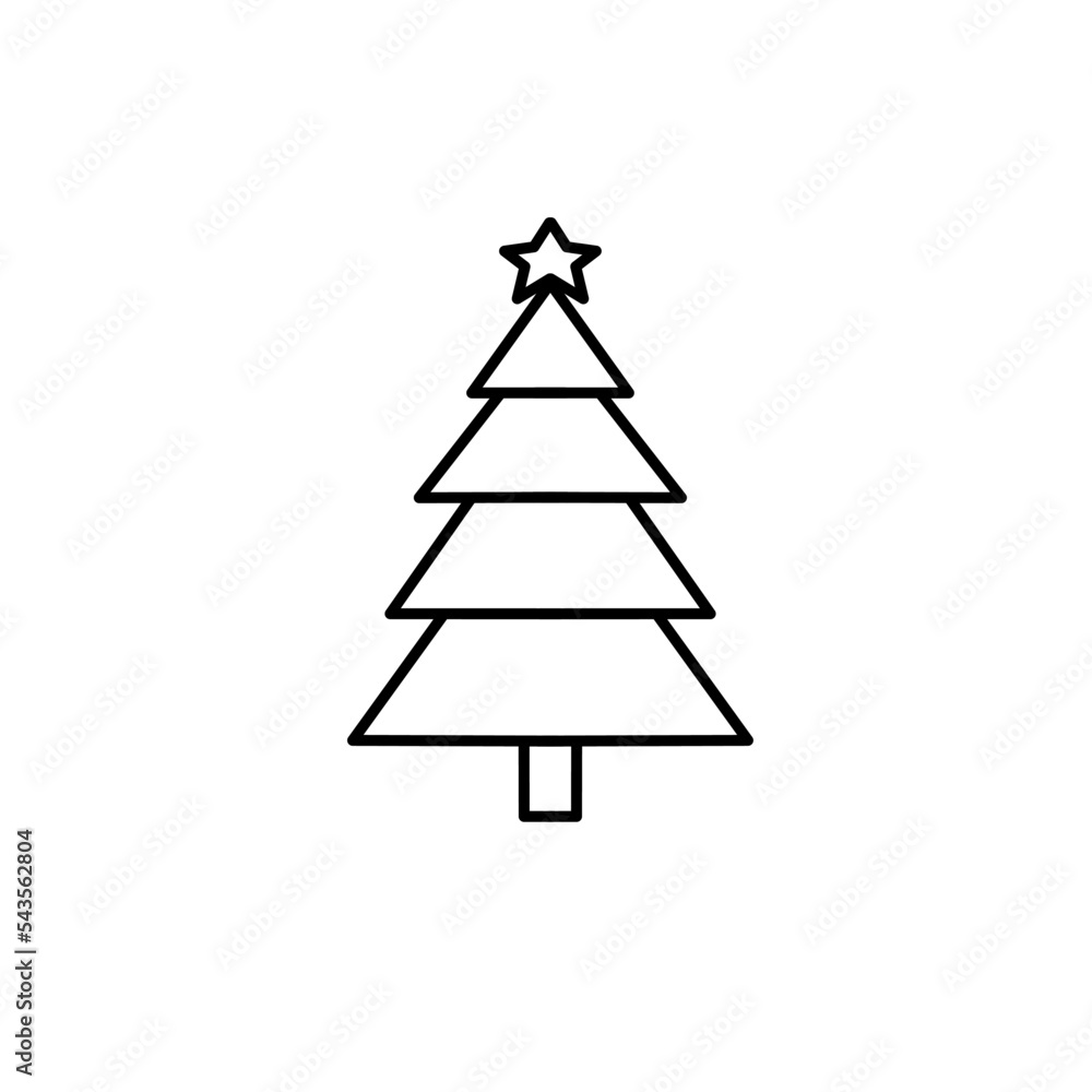 Christmas tree icon, vector illustration on white background