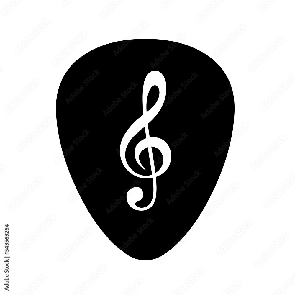 Plectrum with tone symbols on white background. Great for guitar music logos, tones, songs, art. Plectrum with tone symbols on white background. Great for guitar music logos, tones, songs, art.