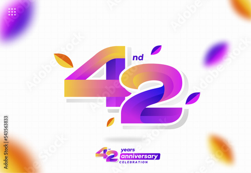 Number 42 logo icon design. 42th birthday logo number. anniversary 42 photo