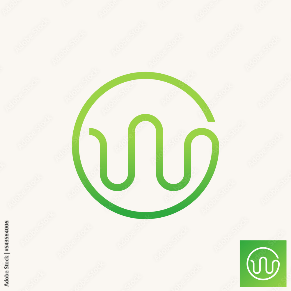 Simple and unique reflection lines attractive sound audio wave beat on circle image graphic icon logo design abstract concept vector stock. Can be used as symbol related to abstract or trade