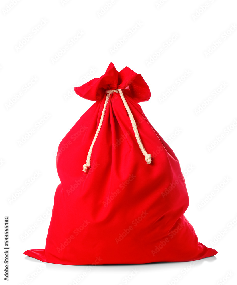 Santa Claus red bag on white background Santa Claus red bag on white background
