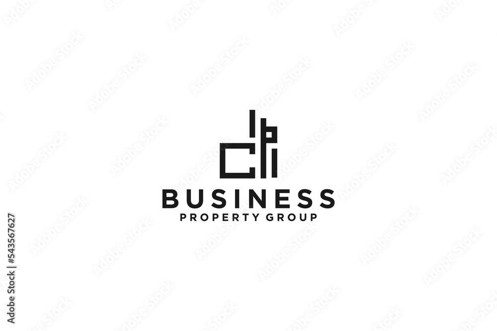 C P I initial logo design business property building icon symbol