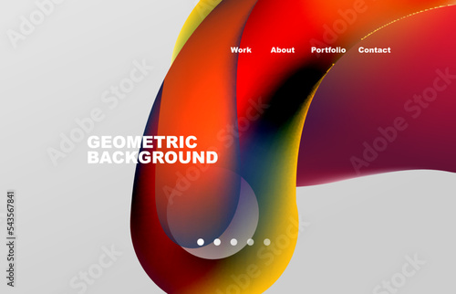 Abstract liquid background for your landing page design. Web page for website or mobile app wallpaper