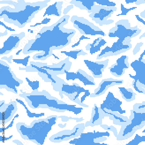 ARGENTINE CAMOUFLAGE PATTERN IN LIGHT BLUE, AND WHITE VECTOR.  REPEATING ELEMENTS. ENDLESS, SEAMLESS SURFACE PATTERN DESIGN FOR TEXTILE, FABRIC, PAPER OR DIGITAL USES.