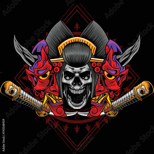 vector illustration of japanese geisha 