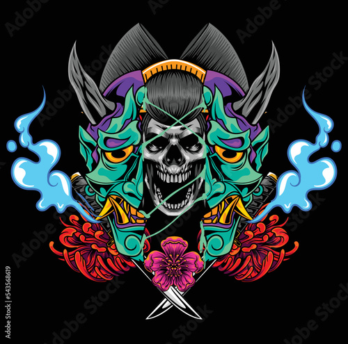 vector illustration of japanese geisha 