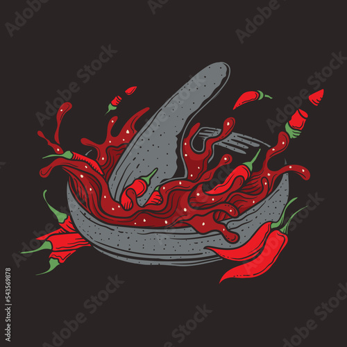 red hot chilies sauce design template
