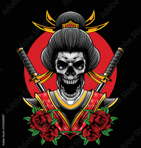 vector illustration of japanese geisha 