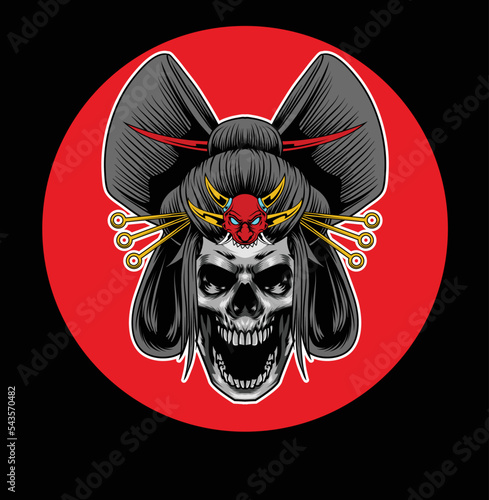 vector illustration of japanese geisha 