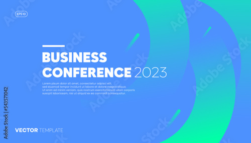 Abstract modern business conference design template with gradient color circle. Minimal flyer layout. Vector, 2022-2023