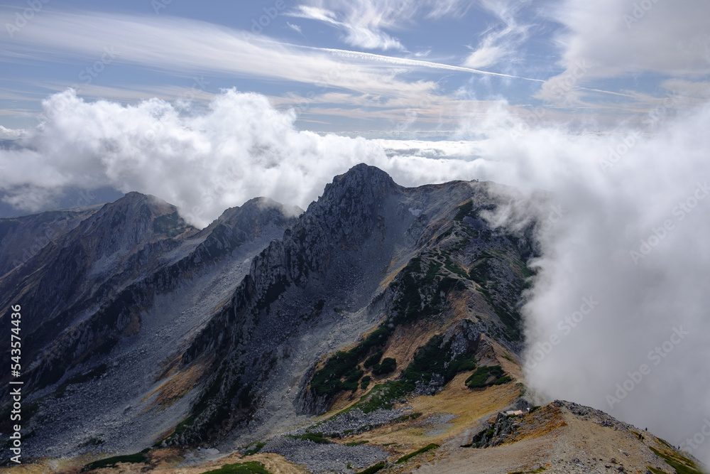 秋の登山風景