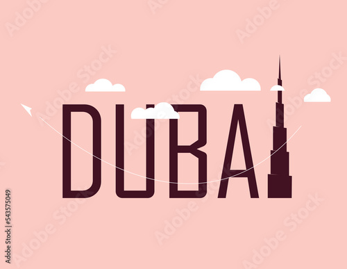 dubai city logo, with city landmark. vector