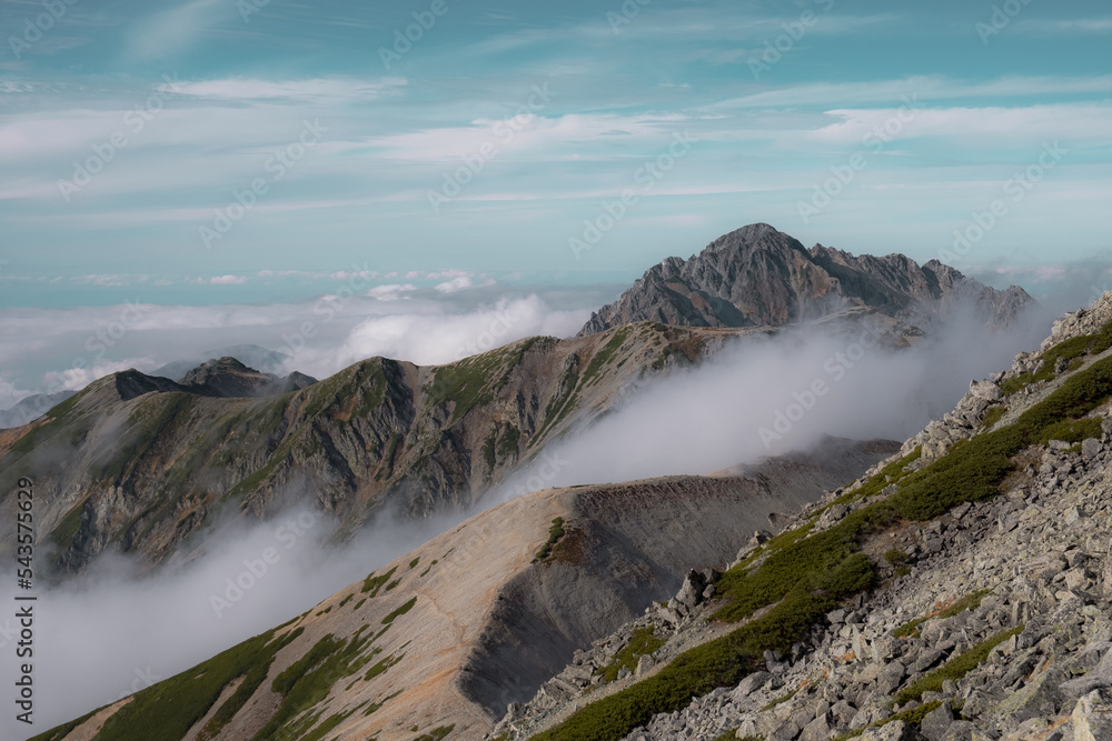 秋の登山風景 秋の登山風景