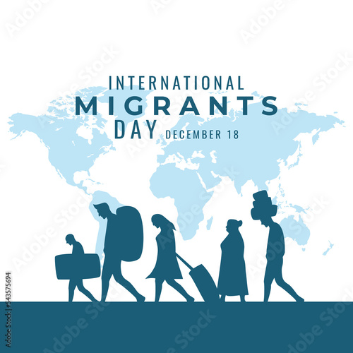 International Migrants Day design for banner greeting card poster vector logo