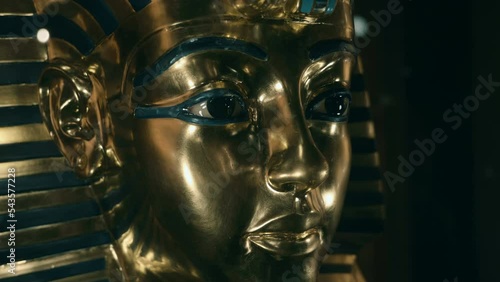 Tutankhamen - pharaoh of ancient Egypt from the XVIII dynasty of the New Kingdom. Golden Mask of Tutankhamen. Tutankhamun's famous funerary mask is one of the most recognizable Egyptian images photo