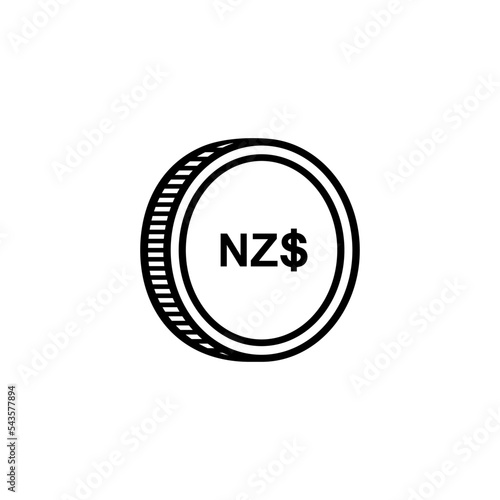 New Zealand Currency Icon Symbol. New Zealand Dollar, NZD Sign. Vector Illustration