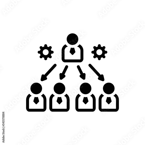 Black solid icon for delegation