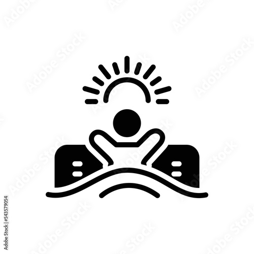 Black solid icon for wake