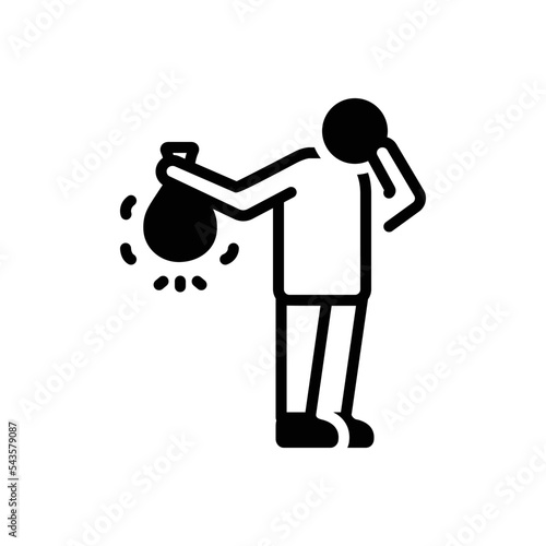 Black solid icon for awful