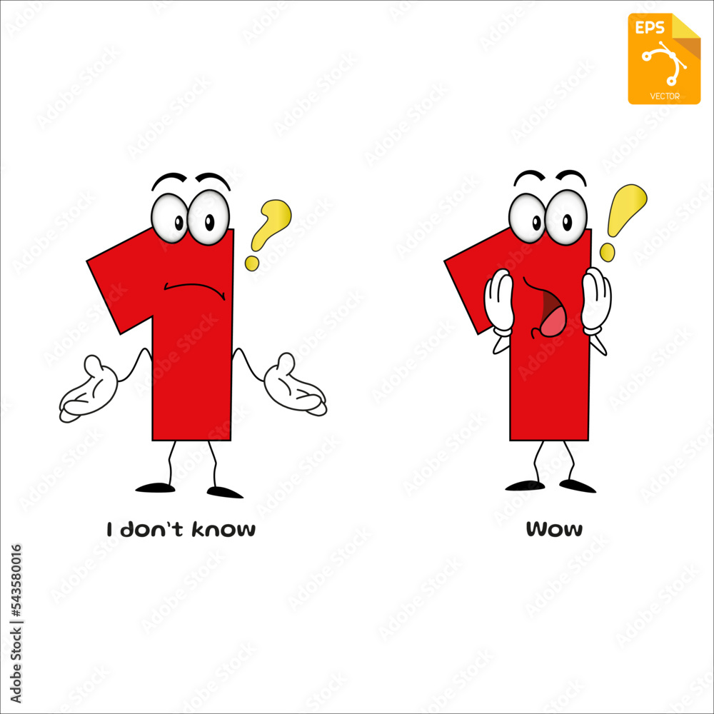 Number one funny cartoon mascot character - I Don't Know and Wow
