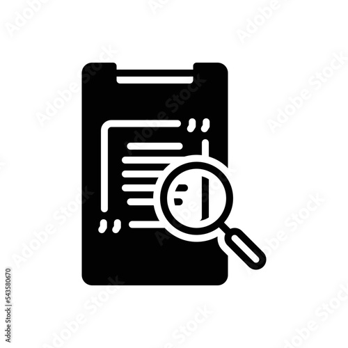 Black solid icon for definition