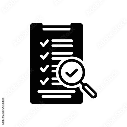 Black solid icon for audit