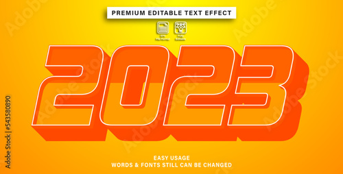 2023 new years editable text effect