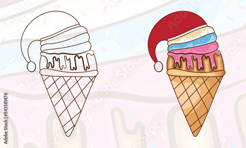 Christmas Ice Cream Vector Illustration Graphics (ID: 543581476)