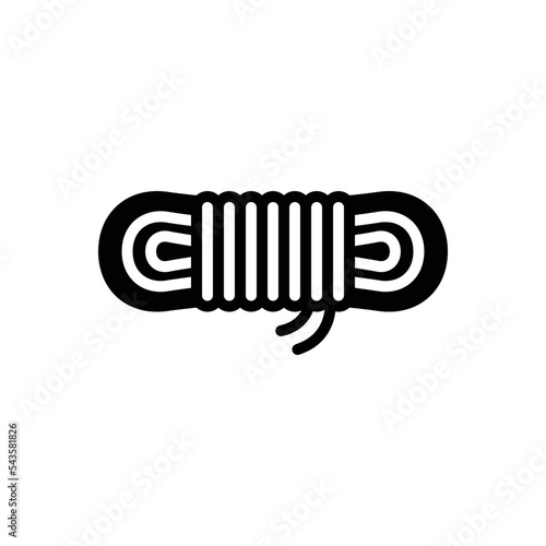 Black solid icon for nylon rope
