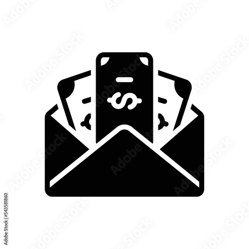 Black solid icon for salaries 