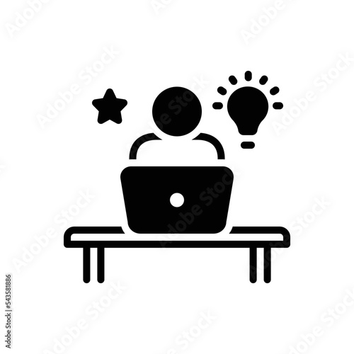 Black solid icon for skill ability