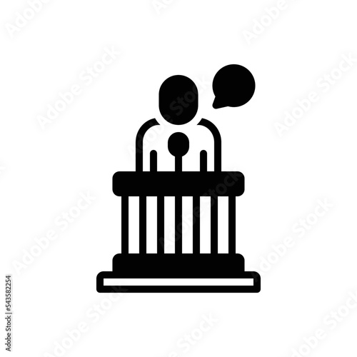 Black solid icon for witness 