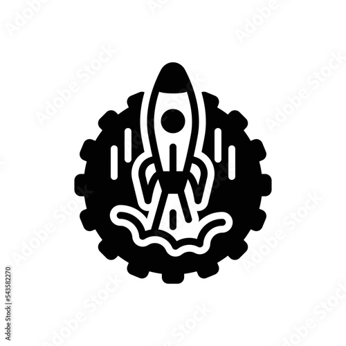 Black solid icon for advancement