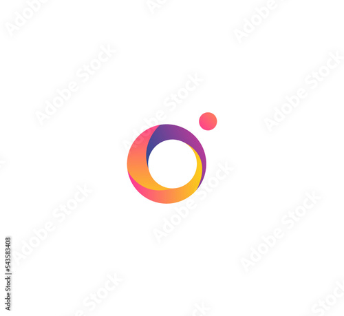 O letter logo design template elements. Modern abstract digital alphabet letter logo. Vector illustration. Colorful O logo. Technology O letter logo.  photo