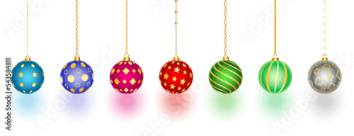 pack of shinny christmas bauble design in different colors