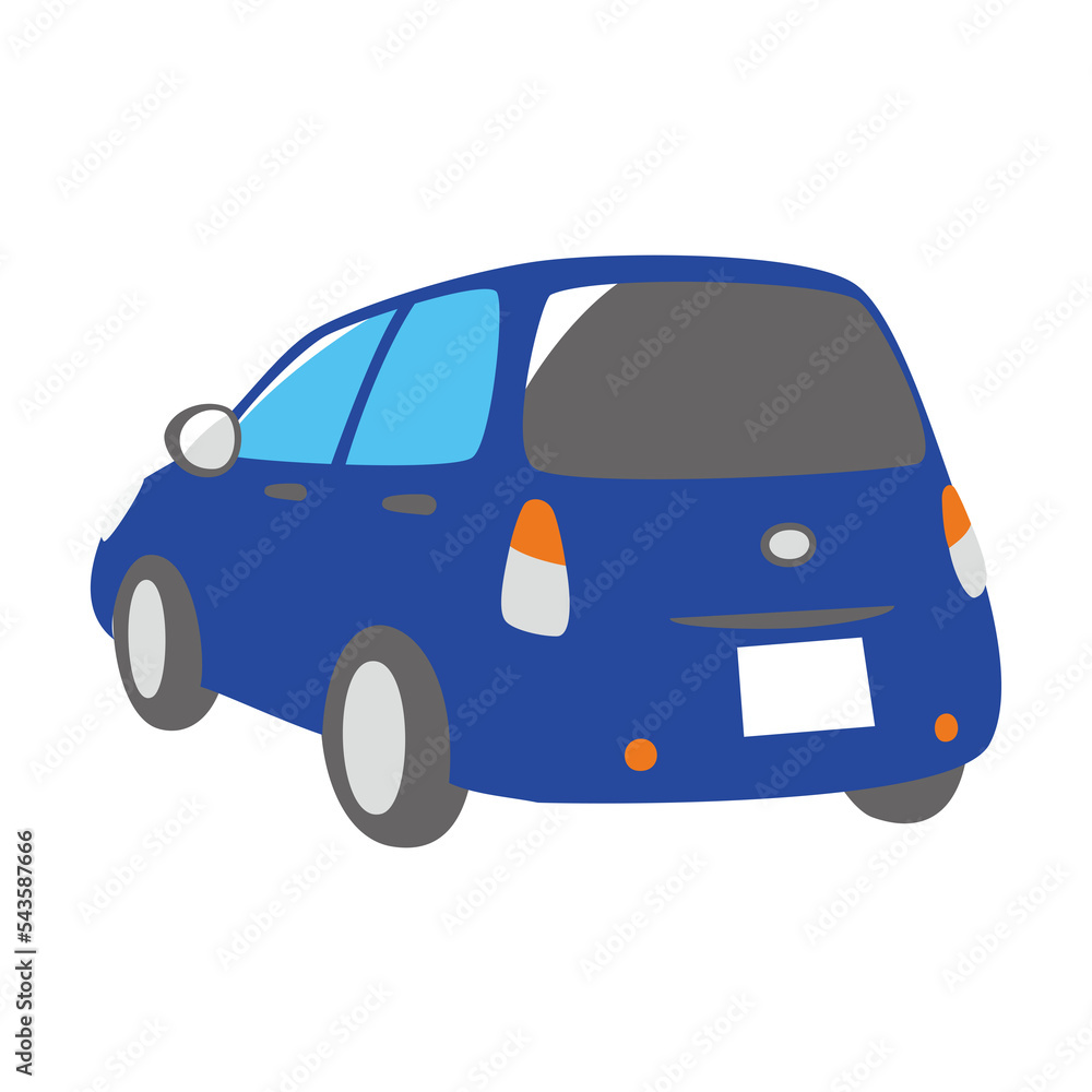 青い車 斜め背面 Stock Illustration | Adobe Stock