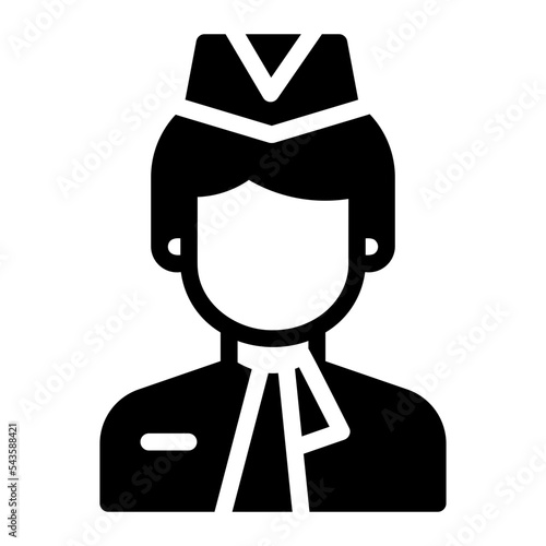 air hostess glyph icon