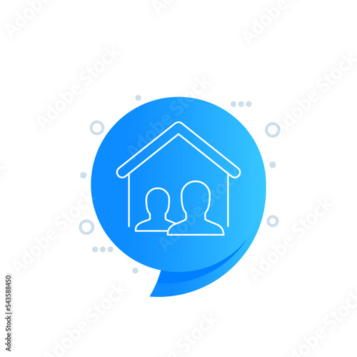 tenants, house residents line vector icon