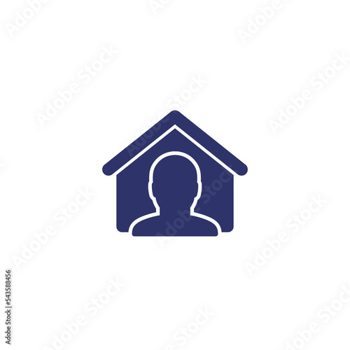 tenant, house resident icon on white