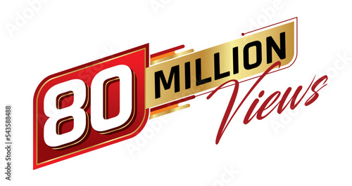 80 million views isolated on background. Vector illustration.