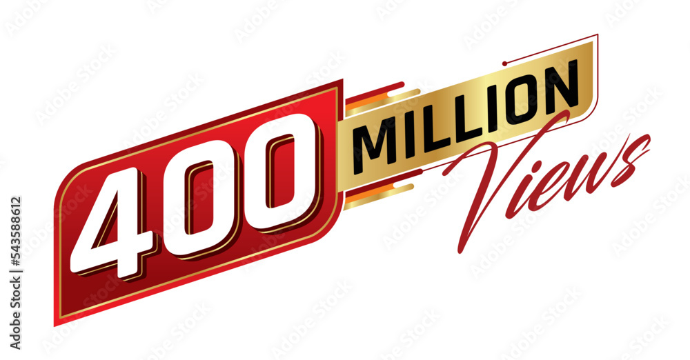 Fotografie 400 million views isolated on background. Vector illustration.