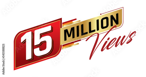 15 million views isolated on background. Vector illustration.