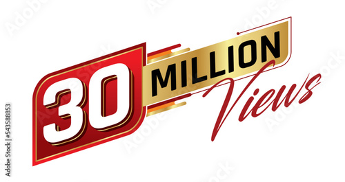 30 million views isolated on background. Vector illustration.