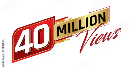 40 million views isolated on background. Vector illustration.